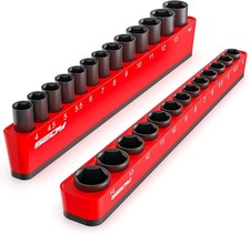 2-piece 14-drive Metric Magnetic Socket Organizer Set - Detachable Tool Tray 2-piece 14-drive Metric Magnetic Socket Organizer Set - Detachable Tool Tray