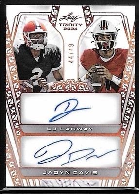 2024 Leaf Trinity DJ Lagway Jadyn Davis Dual Auto Bronze #/49 Michigan Florida