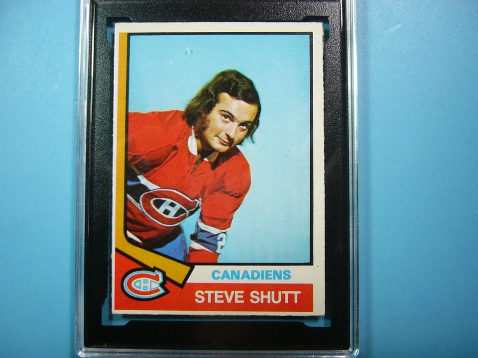 Tarjeta de hockey 1974/75 O-PEE-CHEE NHL #316 STEVE SHUTT ROOKIE RC KSA 7 casi nueva nítida opc Foto 3 de 4