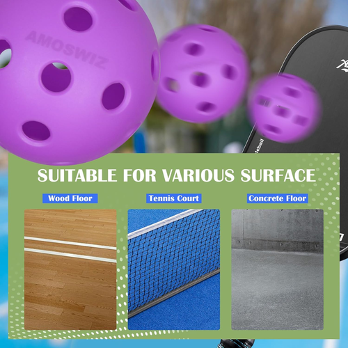 Indoor Pickleball Balls, 6 Pack of 26 Holes Pickleballs, USAPA Approved Indoor P - Picture 5 of 12