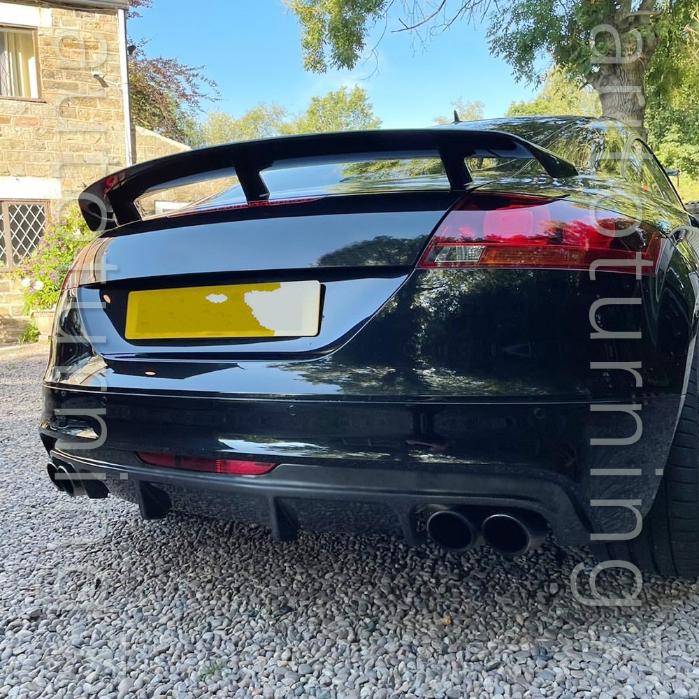 For Audi TTS 2008-14 Audi TT 13-14 Gloss Black Rear Bumper Diffuser Lip Spoiler