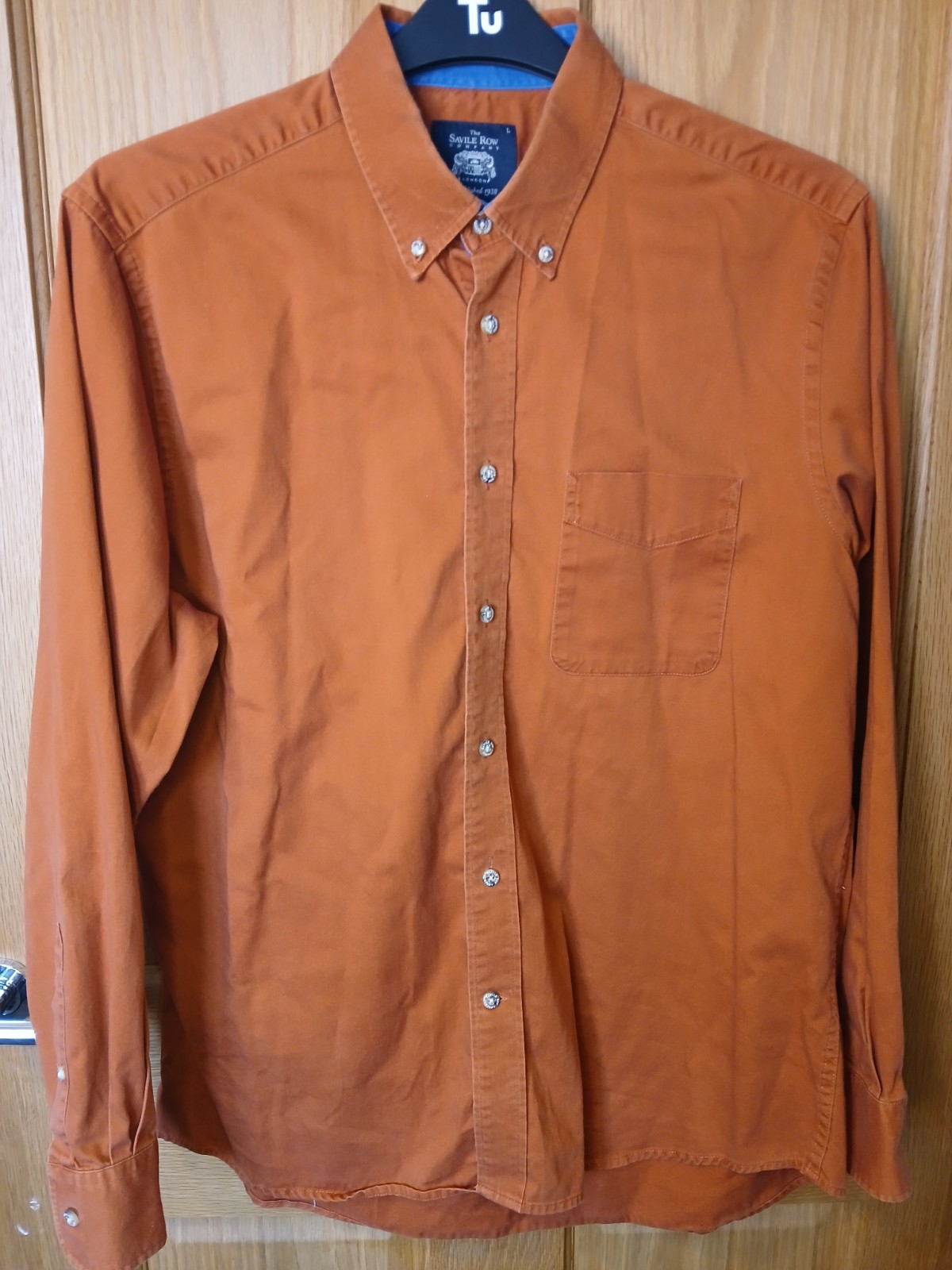 FILA Camicia uomo manica lunga The Saville Row Company arancione taglia large vestibilità casual