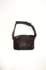 Prada FW 1999 Black Goat Fur Belt Bag Archive Rare Waist Crossbody Bag
