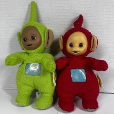 Vintage Playskool Teletubbies Plush Stuffed Animal Lot of 2 1998 Red Green