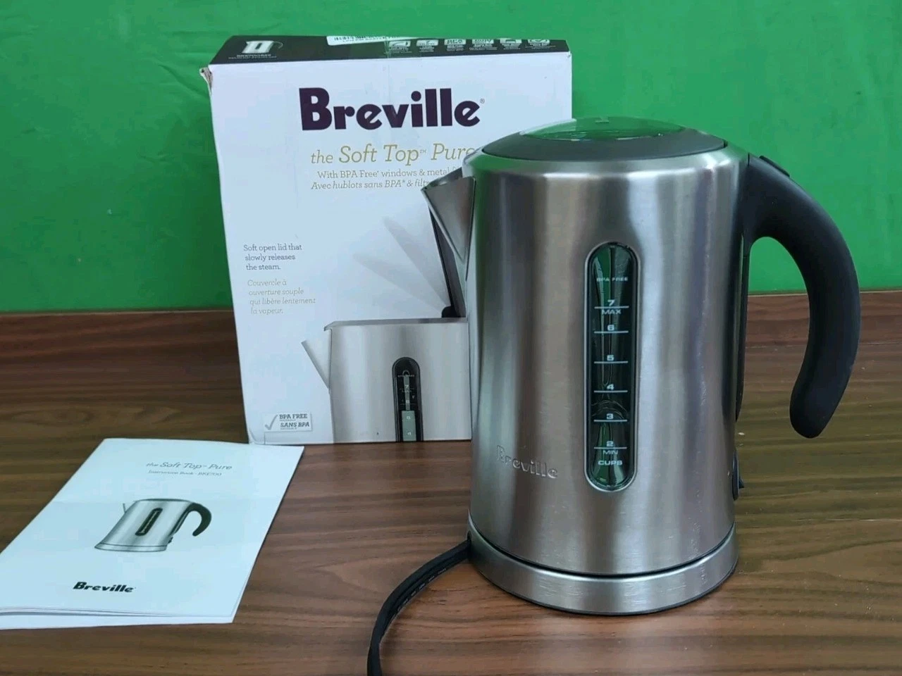 Breville BKE700BSS Soft Top Pure Hot Water Kettle, 7 Cup, Stainless Steel