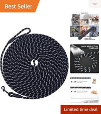 Long Dog Leash for Training 15Ft-Reflective Nylon Rope with Swivel Hook-Recal...
