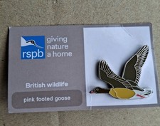 RSPB GNAH Pink footed goose Pin Badge, Grey, Tick On Reverse