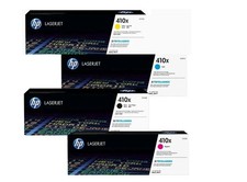 HP 410X High Yield Toner Set CF410X-CF413X Genuine OEM Factory Sealed Fast Ship