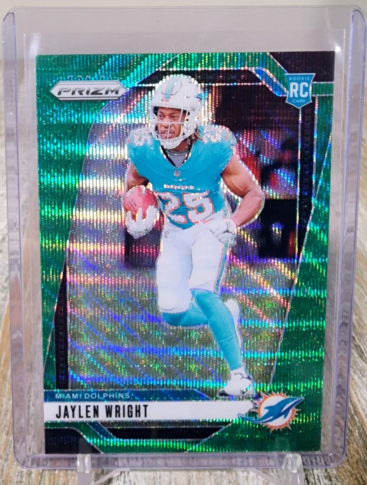 2024 Panini Prizm - Rookie Jaylen Wright #348 Green Wave (RC) Miami Dolphins
