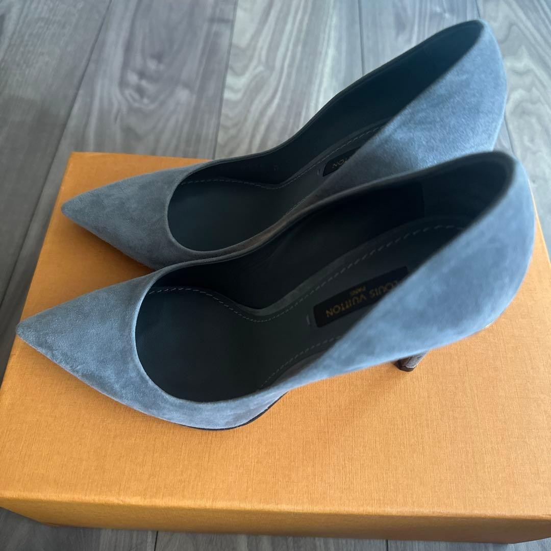 LOUIS VUITTON Pumps Heel Suede Gray EU35.5/US5.5 120396c thumbnail 17
