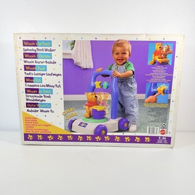 Winnie the Pooh Vintage Mattel Spinning Pooh Walker Push Toy Baby