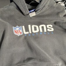 Reebok Detroit Lions NFL Football Sweatshirt Black XL 80% Cotton 20% Polyester