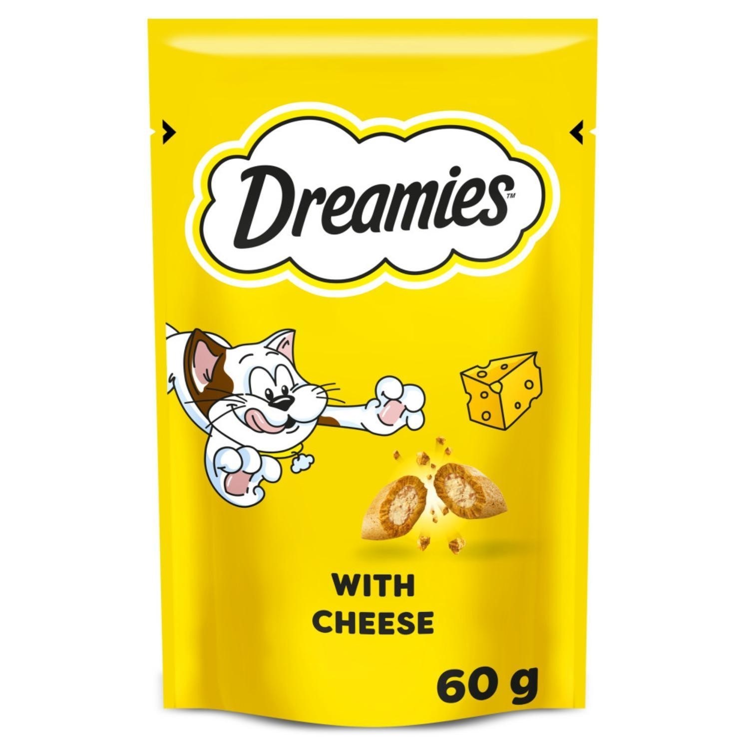 8 x 60g Dreamies Adult 1+ Cat Treats Cheese Cat Biscuits 480g