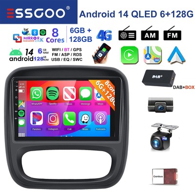 DVR+ 128G Carplay Für Opel Vivaro B Renault Trafic III Android Autoradio GPS DAB