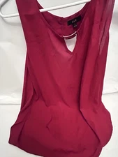EAM womens large flowy red tank top