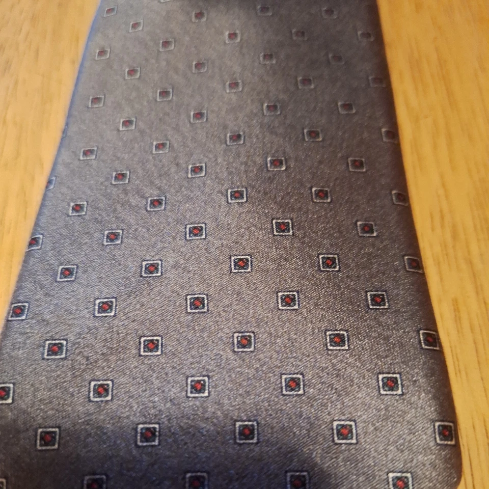 OSCAR DE LA RENTA 男式领带 100% 真丝蓝色 60 码/3 英寸美国制造 — 第 2/4 张图片