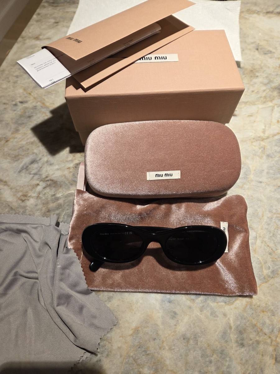 MIU MIU Sunglasses Black SMU 06Z Black Gold | eBay