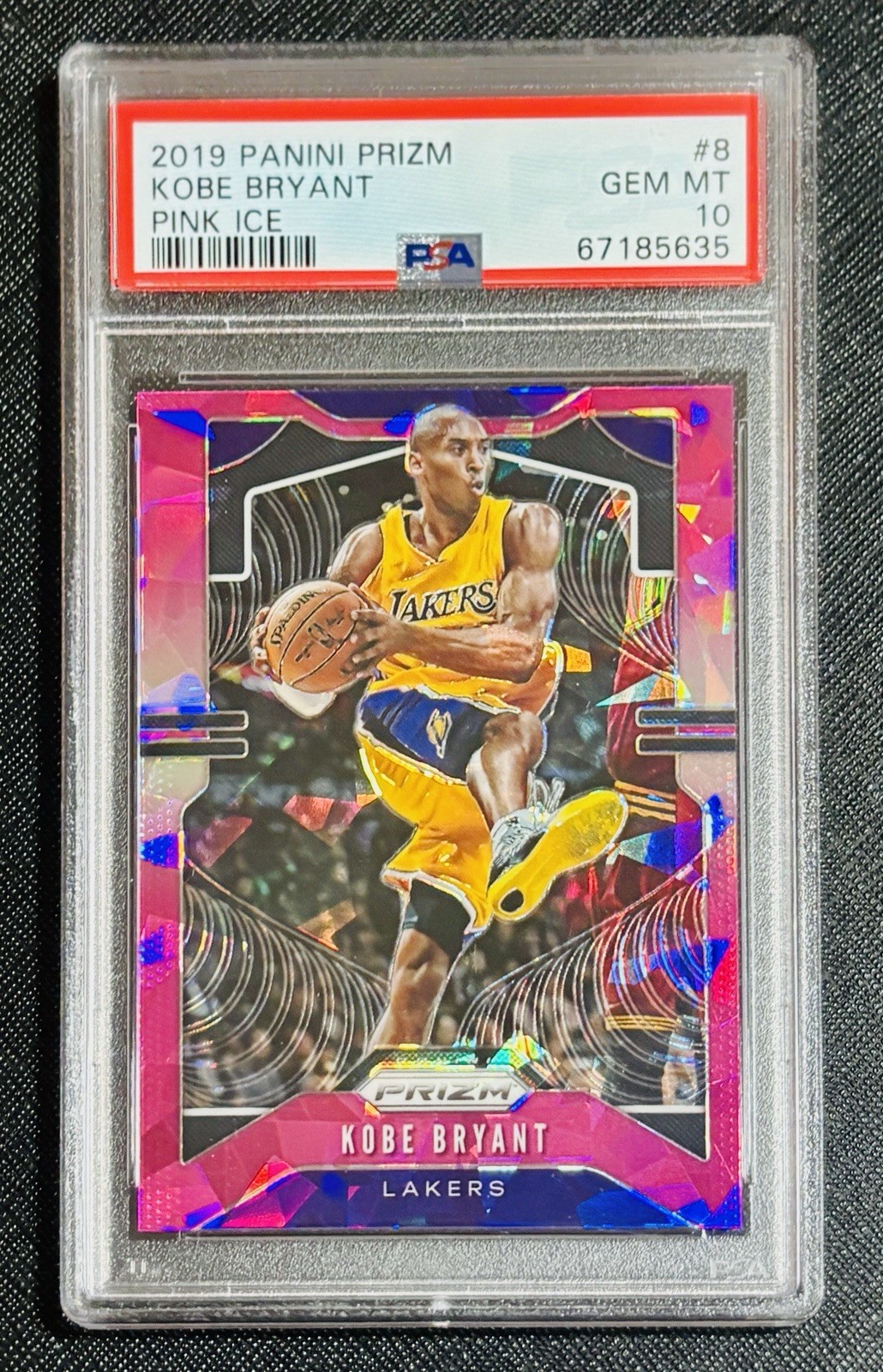 2019 KOBE BRYANT PANINI PRIZM #8 PINK ICE PRIZM PSA 10 GEM MINT PSA 10 GEM MINT