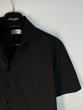 Black YSL Shirt Summer L Size Yves Saint Laurent Button Up w/ Logo Vintage