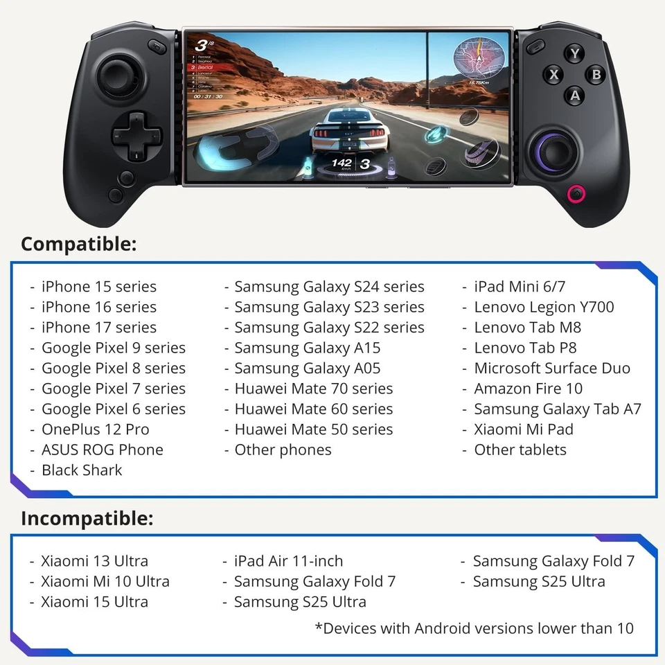 S8 Bluetooth Mobile Gaming Controller for iPhone, iPad, Android Phones abxylute - Image 3 of 4