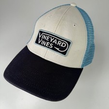 Vineyard Vines Trucker Hat Men's Adjustable Strapback Navy Cream Light Blue Mesh