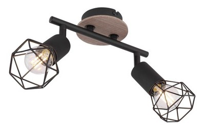 GLOBO S-2H XARA I Strahler Metall schwarz, 2x E14 - Deckenleuchte für Innen, IP2