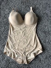 Maidenform Underwired One-Piece Bodysuit Shapewear Firm Body Beige XL