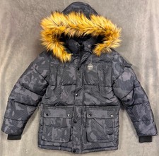 NEW DIESEL BOY'S FAUX FUR CAMO PUFFER JACKET SZ L LARGE