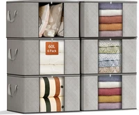 6 StüCk 60L Aufbewahrungstasche Groß Aufbewahrungsbox Mit Deckel VerstäRkte Grif
