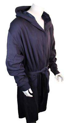 UGG Leeland Large / XL Navy Blue Cotton Velour Lining Hooded Bath Robe MSRP $148