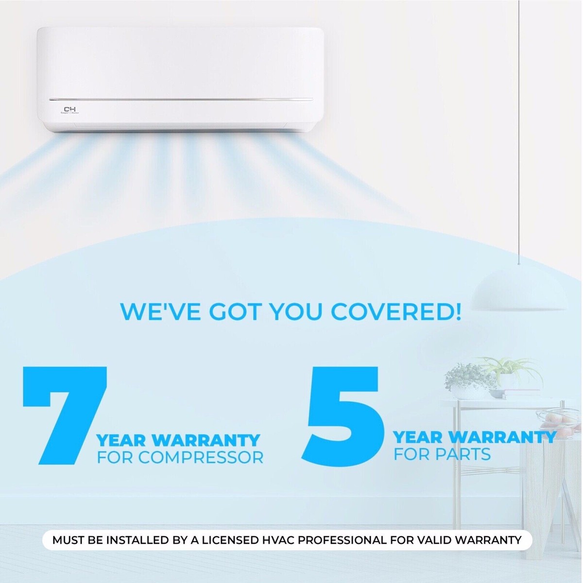 6000 BTU Mini Split Heat Pump Air Conditioner Mia Series 115V 21.5 SEER2 |  eBay