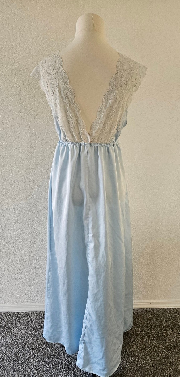 Vintage Val Mode Lingerie Blue Pajama Dress Size M Read Description