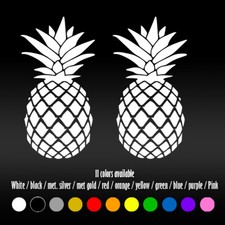 6 Summer Pineapple Fresh Fruit Laptop Pc Bumper Car Window Vinyl Decal Sticker