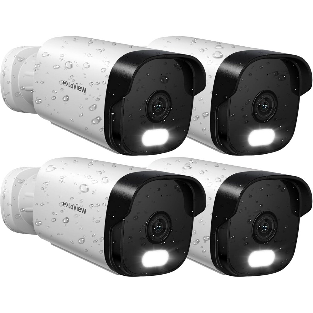 LaView 4K Security Camera Outdoor Color Night Vision,8MP Wired Cameras (4 Pack)