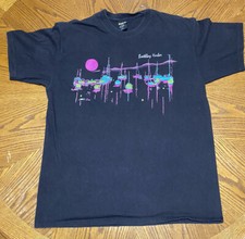 Vintage MSP Gold Made In USA Boothbay Harbor Colorful Textured Black T Shirt XL