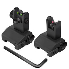 Fiber Optic Gun Sight Back up Iron Sights 2 Piece Front and Rear BUIS Flip Up
