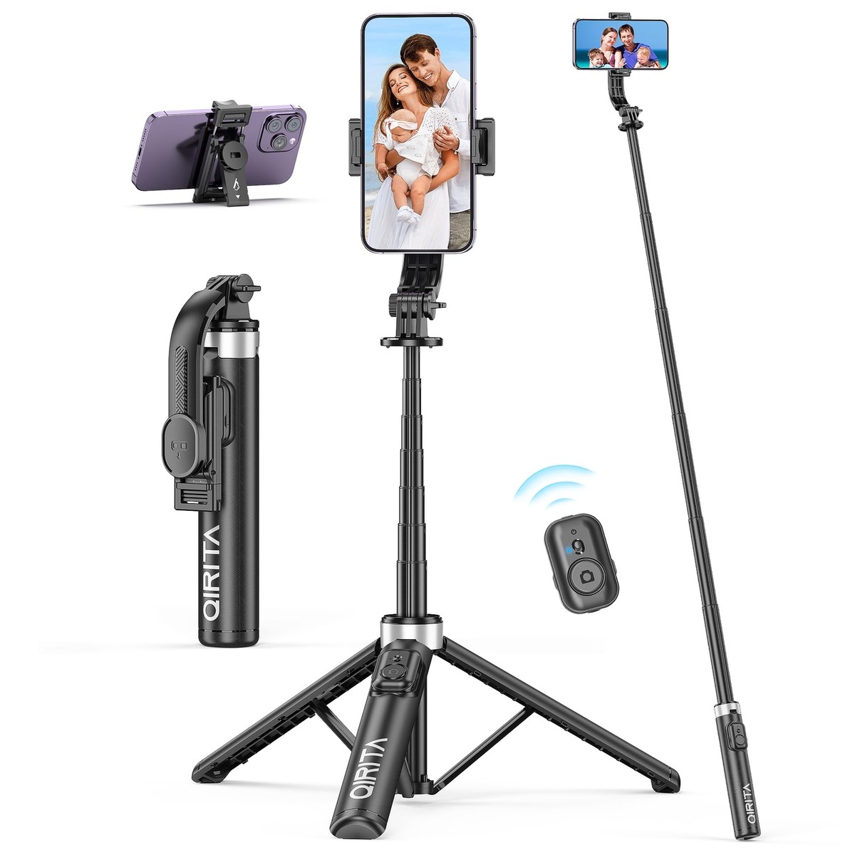 Cell Phone Tripod Stand for Travel Video Recording Vlog with Remote Control