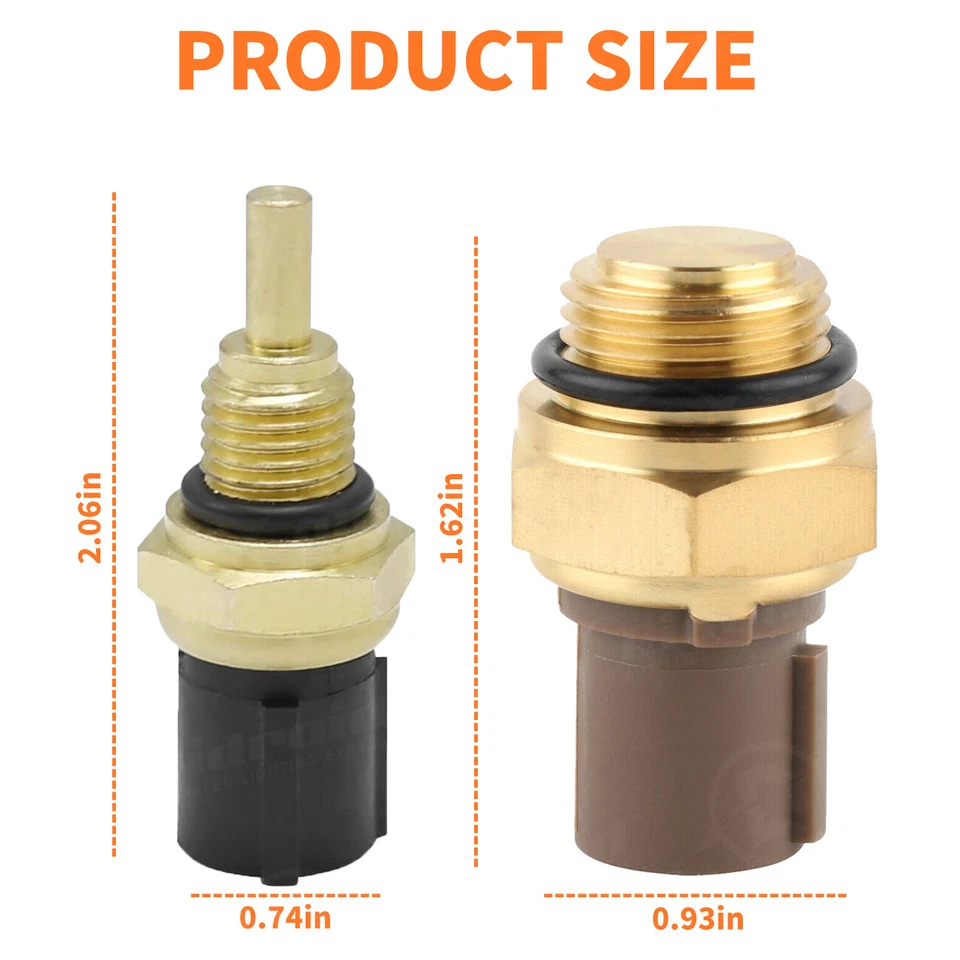 Conjunto OEM de 2 Interruptores de Ventilador de Refrigeração Sensor de Temperatura do Líquido de Refrigeração para Honda Accord CR-V Civic/ - Imagem 3 de 4