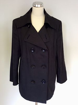 ESCADA DUNKELGRAUE ZWEIREIHIGE JACKE AUS BAUMWOLLMISCHUNG GR 44 UK 16