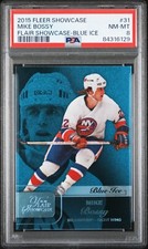 2015-16 Mike Bossy Fleer Showcase Flair Showcase Blue Ice #31 /99 PSA 8 NM-MT
