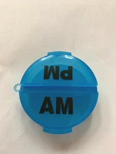 Daily AM/PM Pill Box Organizer Pocket Small Case Holder 