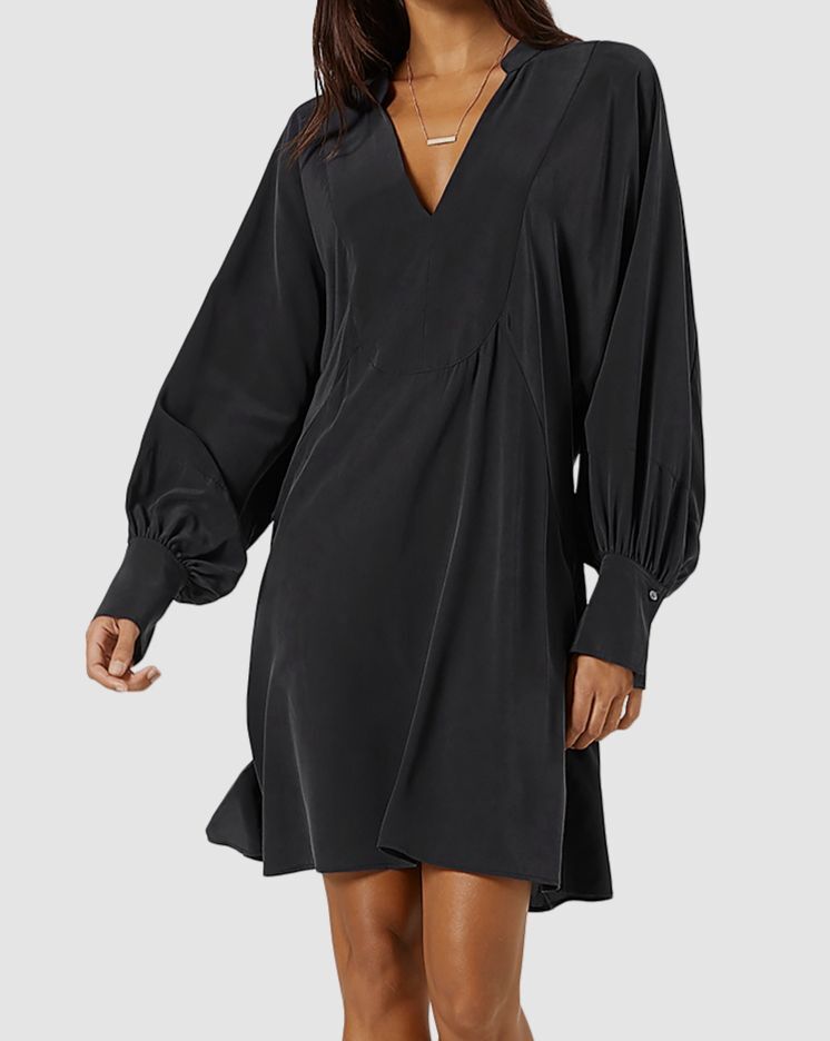 joie black silk dress Joie | Reyes Mini Silk Dress | S