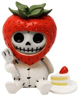 "Furrybones \"Strawberry\" - Gothic Dekofigur Totenkopf Erdbeere"