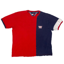 Vintage Tommy Hilfiger Tommy Jeans Red White  Blue Cut  Sew Tshirt - M