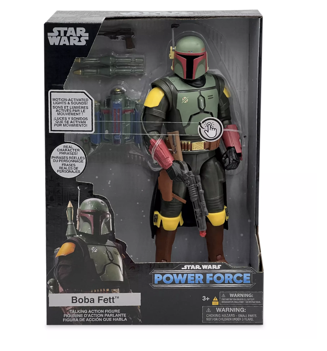 Disney Star Wars Boba Fett Talking Action Figure Power Force New