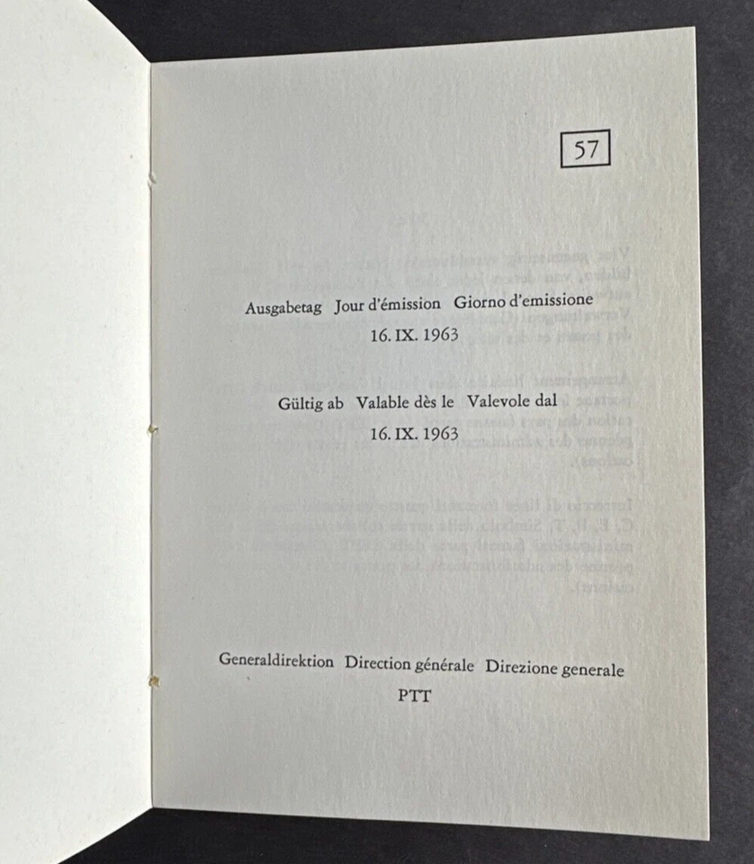 Switzerland 1963 Sc# 429 Souvenir Folder Mint Stamp EUROPA CEPT Unity Issue - Image 2 of 4