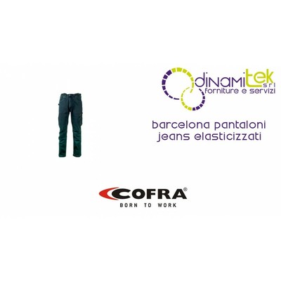 BARCELONA PANTALONI DA LAVORO JEANS ELASTICIZZATI COFRA | eBay