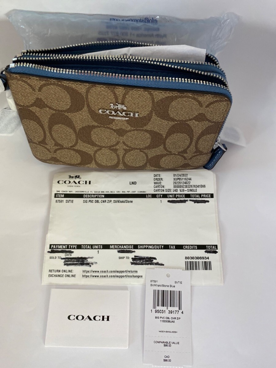 二 Coach Double Zip Wristlet NWT | eBay