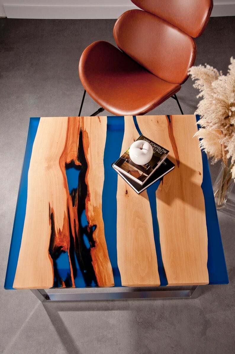 Custom Epoxy Wooden Acacia Table Top for Dining Living or Coffee