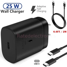 Universal 25w USB Type C Fast Wall Charger 6ft Cable For Android Samsung Galaxy